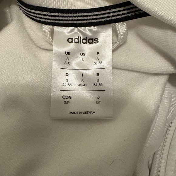 Adidas 3-Stripes Tricot White Track Jacket Women's Small - Picture 4 of 6